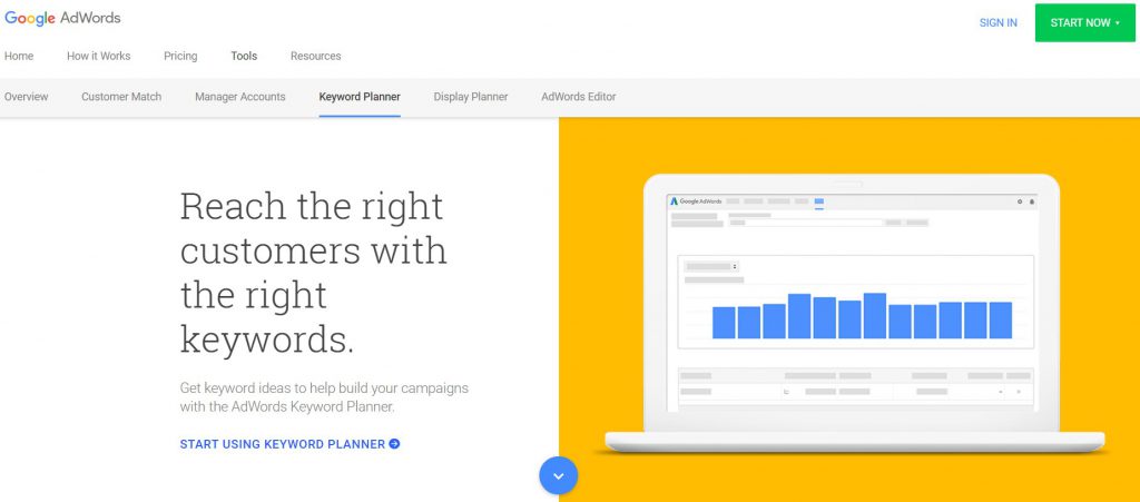 Google AdWords keyword planner